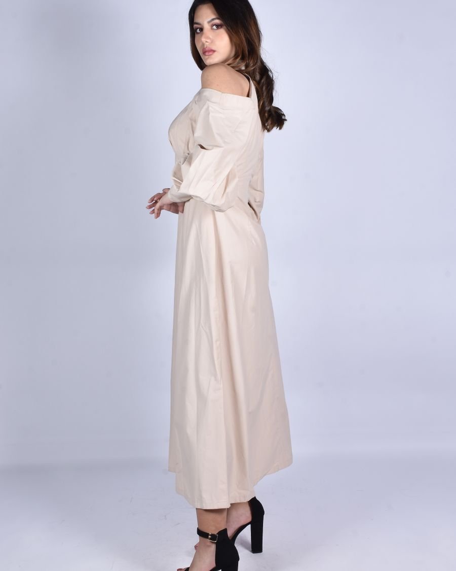 The Silk Column Dress in ivory